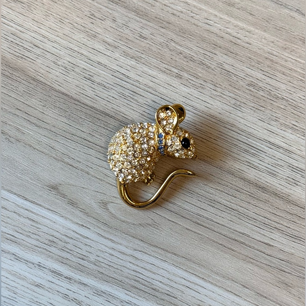 Joan Rivers Gold Toned Mouse Brooch